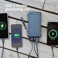 imoshion Solar Powerbank mit Solarpanel – Schnellaufladung und Stromversorgung – 20.000 mAh – Schwarz