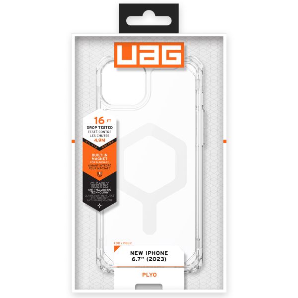 UAG Plyo Backcover MagSafe für das iPhone 15 Plus - Ice / Weiß