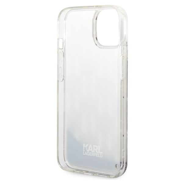 Karl Lagerfeld Liquid Glitter Cover Monogram für das iPhone 14 - Silber