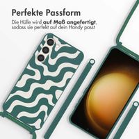 imoshion SilikonHülle design mit Band Samsung Galaxy S23 Plus - Petrol Green Groovy