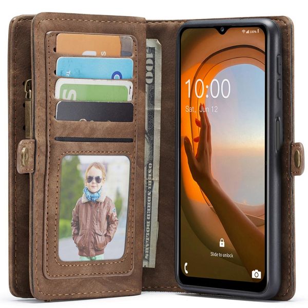 CaseMe Luxuriöse 2-in-1-Portemonnaie-Klapphülle Leder für das Samsung Galaxy A13 (5G) / A04s - Braun