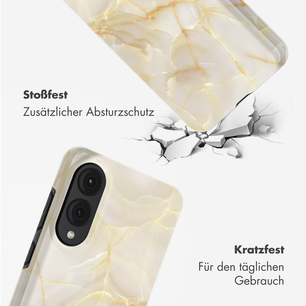 Selencia Vivid Back Cover Samsung Galaxy S25 Edge - Golden Beige Marble