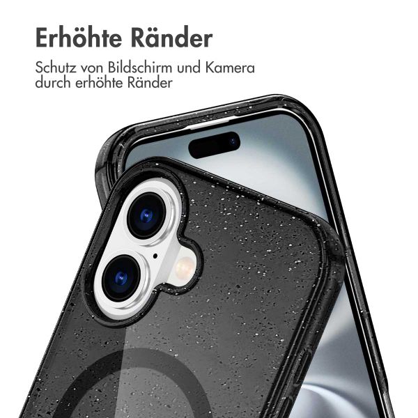 imoshion Sparkle Back Cover mit MagSafe für das Apple iPhone 16 - Glitzer Schwarz
