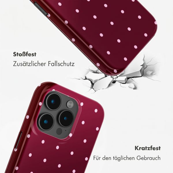 Selencia Vivid Back Cover Apple iPhone 15 Pro - Happy Dots Burgundy
