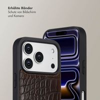 Selencia Nova Croco HandyHülle mit Kordel und Kartenhalter Apple iPhone 17 Pro - Choco Brown