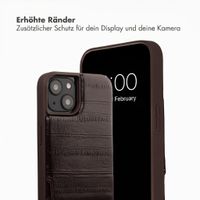 Selencia Nova Echtleder Backcover mit Kartenhalter Apple iPhone 14 / 13 - Dark Chocolate