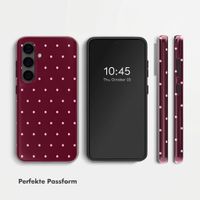 Selencia Vivid Rückabdeckung mit MagSafe Samsung Galaxy S24 - Happy Dots Burgundy