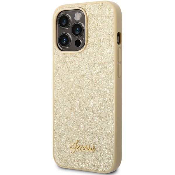 Guess Glitter Flakes Back Cover Apple iPhone 14 Pro - Gold