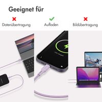 imoshion ﻿Lightning- auf USB-Kabel – nicht MFi-zertifiziert – Geflochtenes Gewebe – 1 m – Lila