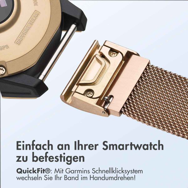 imoshion QuickFit® Milanese Armband -   Garmin 22 mm Anschluss - Größe L/XL - Rose Gold