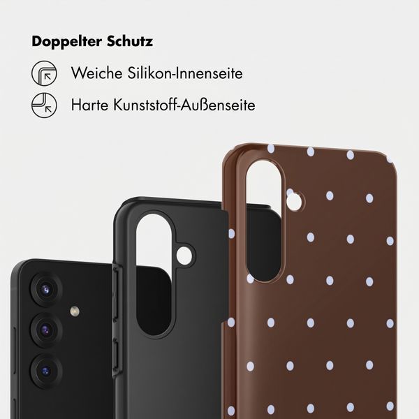 Selencia Vivid Back Cover Samsung Galaxy S25 FE - Happy Dots Chocolate