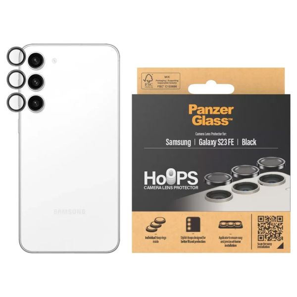PanzerGlass Kameraprotektor Hoops Optic Rings für das Samsung Galaxy S23 FE