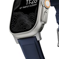 Nomad Robustes Armband FKM für das  Apple Watch Series 1 t/m 11 / SE / Ultra (44/45/46/49 mm) - Silber / Blau