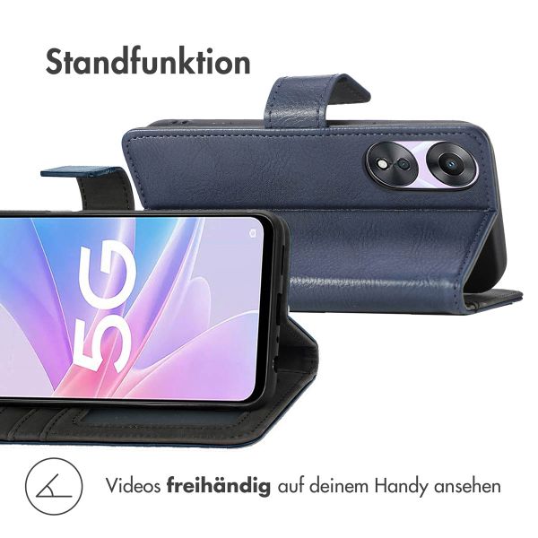 imoshion Luxuriöse Klapphülle Oppo A58 - Dunkelblau