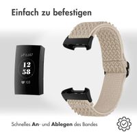 imoshion Elastische Nylonarmband für das Fitbit Charge 3 / 4 - Beige