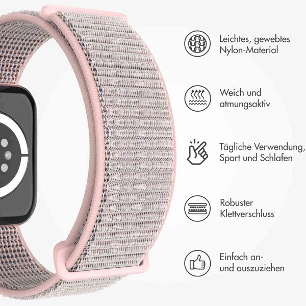 imoshion Nylon-Armband⁺ für die Apple Watch Series 1 bis 10 / SE / Ultra (2) (44/45/46/49 mm) - Pink Sand