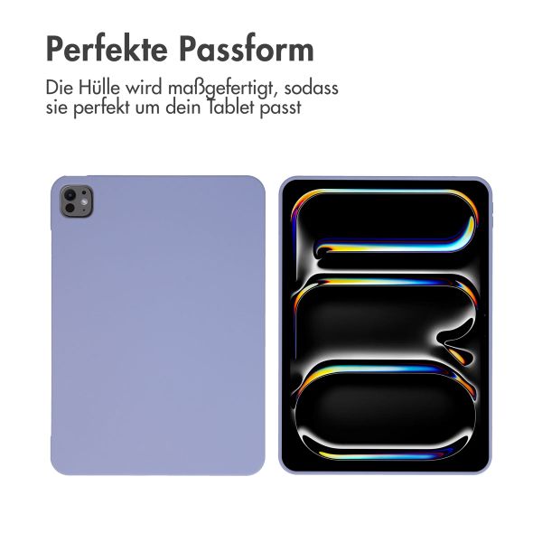Accezz Liquid Silicone Back Cover mit Stifthalter Apple iPad Pro 11 (2024) M4 - Lila