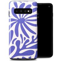 Selencia Vivid Tough Back Cover für das Samsung Galaxy S10 - Modern Bloom Sapphire Blue