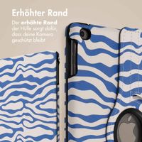 imoshion 360° drehbare Design Klapphülle Apple iPad 6 (2018) 9.7 Zoll / iPad 5 (2017) 9.7 Zoll - White Blue Stripes