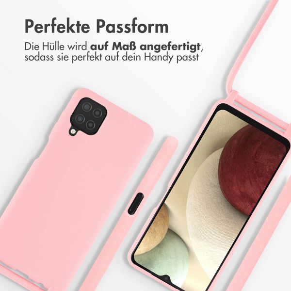 imoshion Silikonhülle mit Band für das Samsung Galaxy A12 - Rosa