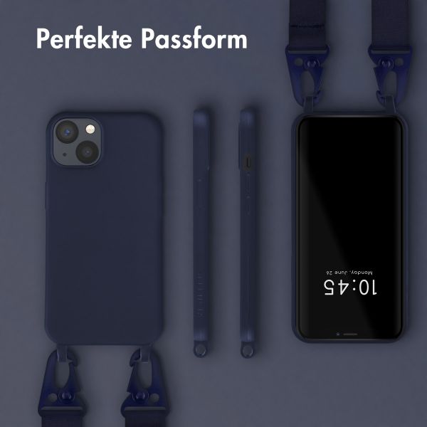 Selencia SilikonHülle mit abnehmbarem Band Apple iPhone 13 - Dunkelblau