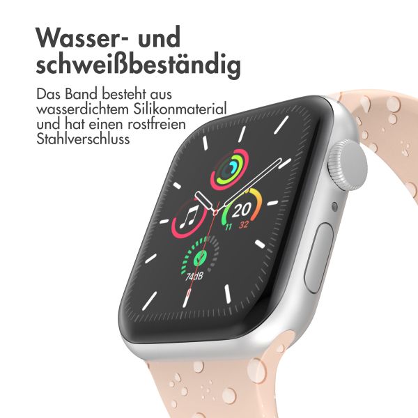 imoshion Silikon-Armband⁺ für  Apple Watch Series 1 t/m 9 / SE (38/40/41 mm) | Series 10 / 11 (42 mm) - Größe S/M - Sand Pink