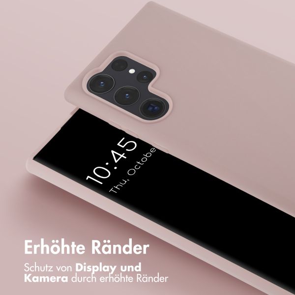 Selencia SilikonHülle mit abnehmbarem Band Samsung Galaxy S24 Ultra - Sand Pink