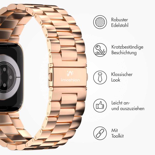 imoshion Edelstahlarmband für das Apple Watch Series 1 bis 9 / SE (38/40/41 mm) | Series 10 (42 mm) - Rose Gold