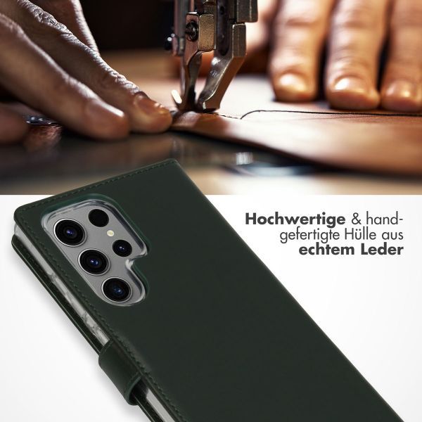 Selencia Echtleder Klapphülle Samsung Galaxy S24 Ultra - Grün