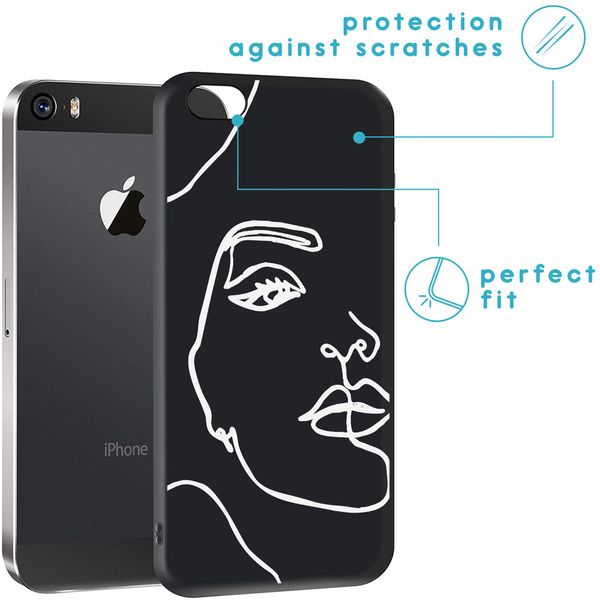 imoshion Design Hülle iPhone 5 / 5s / SE - Abstraktes Gesicht - Weiß