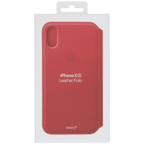 Apple Leather Folio Klapphülle Rot für das Apple iPhone Xs / X