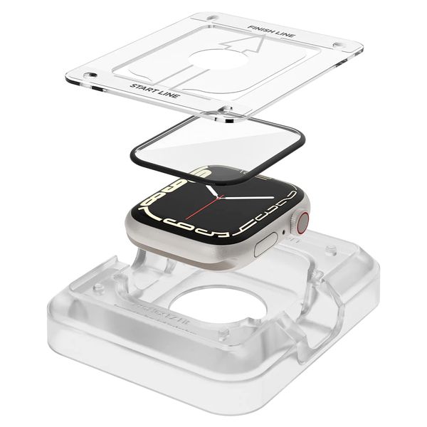 Spigen Pro Flex EZ Fit Displayschutzfolie mit Applikator für die Apple Watch Apple Watch Series 7/8/9 - 45 mm - Transparent