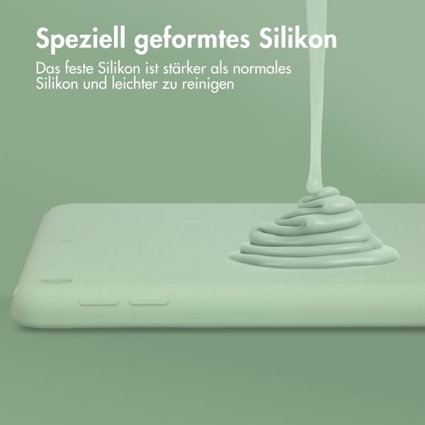 Accezz Liquid Silicone Back Cover Apple iPad 9 (2021) 10.2 Zoll / iPad 8 (2020) 10.2 Zoll / iPad 7 (2019) 10.2 Zoll - Hellgrün