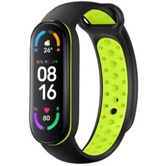 imoshion Silikonband Sport für das Xiaomi Mi Band 5 / 6 - Schwarz / Lime