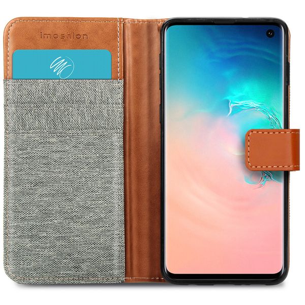 imoshion Luxuriöse Canvas-Klapphülle Samsung Galaxy S10 - Grau