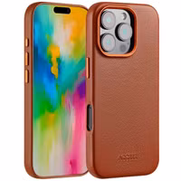 Accezz MagSafe Leather Backcover für das Apple iPhone 16 Pro - Sienna Brown