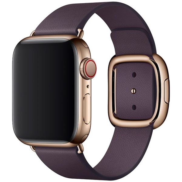 Apple Leather Band Modern Buckle für die Apple Watch Series 1-9 / SE - 38/40/41 mm / Series 10 - 42 mm - Größe M - Aubergine