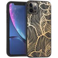 imoshion Design Hülle für das Apple iPhone 12 Pro Max - Blätter / Schwarz