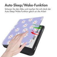 imoshion Design Slim Hard Case Sleepcover für das Kobo Clara Colour / Clara BW / Tolino Shine 5 / Shine Color - Flowers Distance