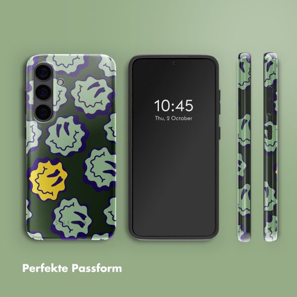 Selencia Vivid Back Cover Samsung Galaxy S24 - Wavy Smiley Green