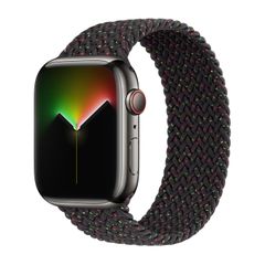 Apple Geflochtenes Solo Loop für  Apple Watch | 44/45/46/49 mm - Größe 2 - Black Unity