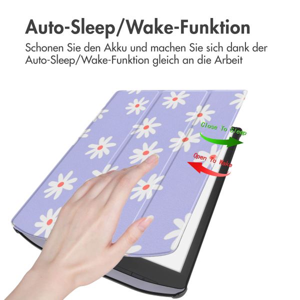 imoshion Design Trifold Hard Case Sleepcover für das Pocketbook InkPad X Pro - Flowers Distance