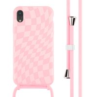 imoshion Silikonhülle design mit Band für das iPhone Xr - Retro Pink