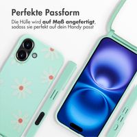 imoshion SilikonHülle design mit Band Apple iPhone 16 - Green Flower Distance