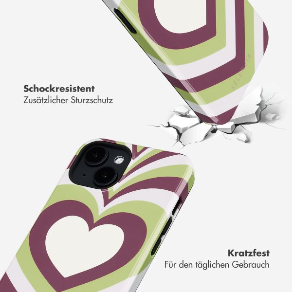 Selencia Vivid Rückabdeckung mit MagSafe Apple iPhone 14 - Double Hearts Plum Fern