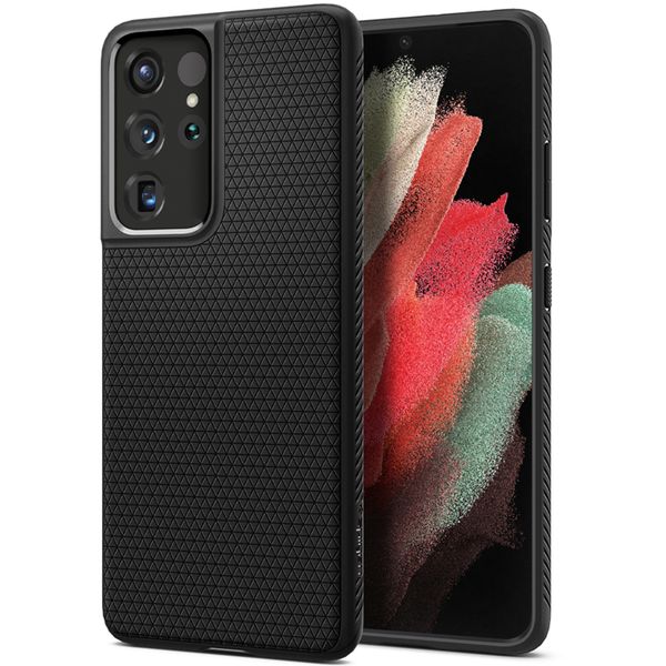 Spigen Liquid Air™ Backcover Samsung Galaxy S21 Ultra - Schwarz