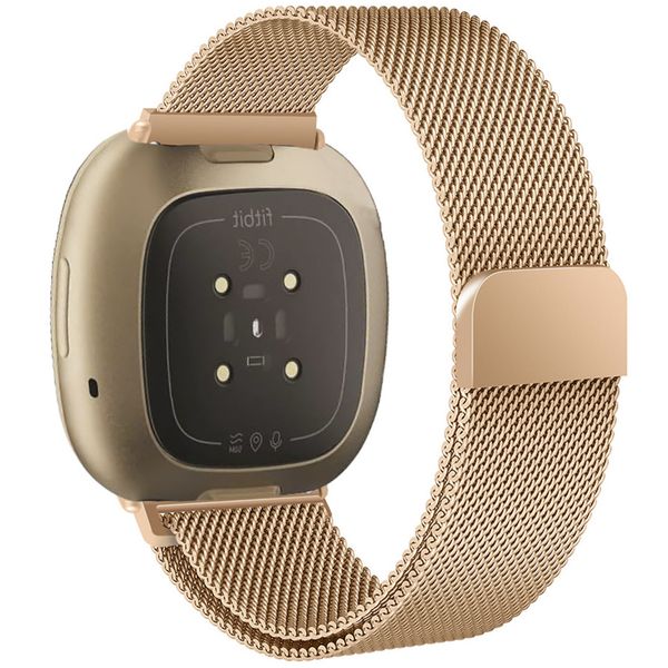 imoshion Magnetisches Milanaise Armband für das  Fitbit Versa 4/ 3 / Sense (2) - Rosé gold
