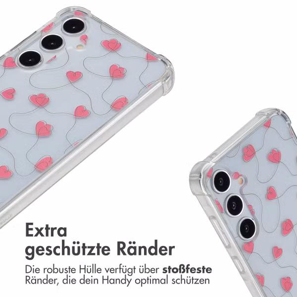 imoshion Design Hülle mit Band Samsung Galaxy A55 - Dusty Rose Connected Hearts