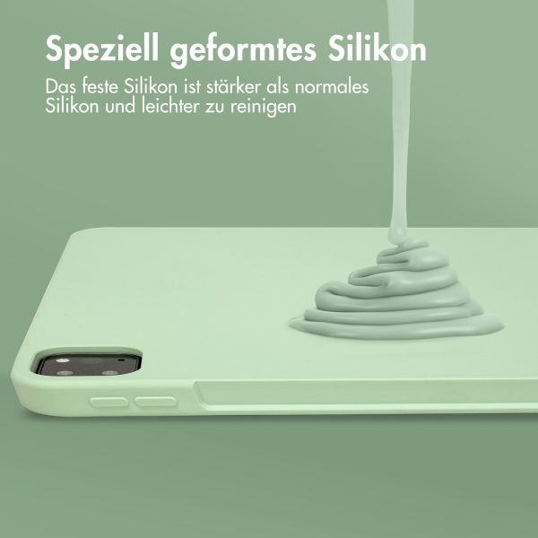 Accezz Liquid Silicone Back Cover mit Stifthalter Apple iPad Pro 12.9 (2022) / Pro 12.9 (2021) / Pro 12.9 (2020) - Hellgrün
