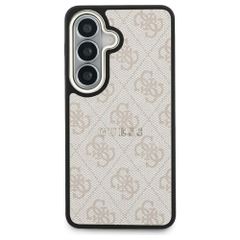 Guess 4G Leather Back Cover mit MagSafe Samsung Galaxy S26 - Gold Edge - Pink